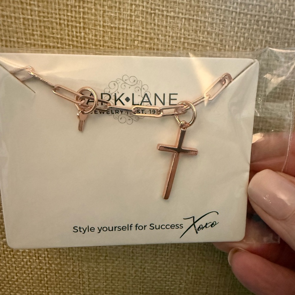 BNIB Park Lane Saint Rose Gold Cross Necklace